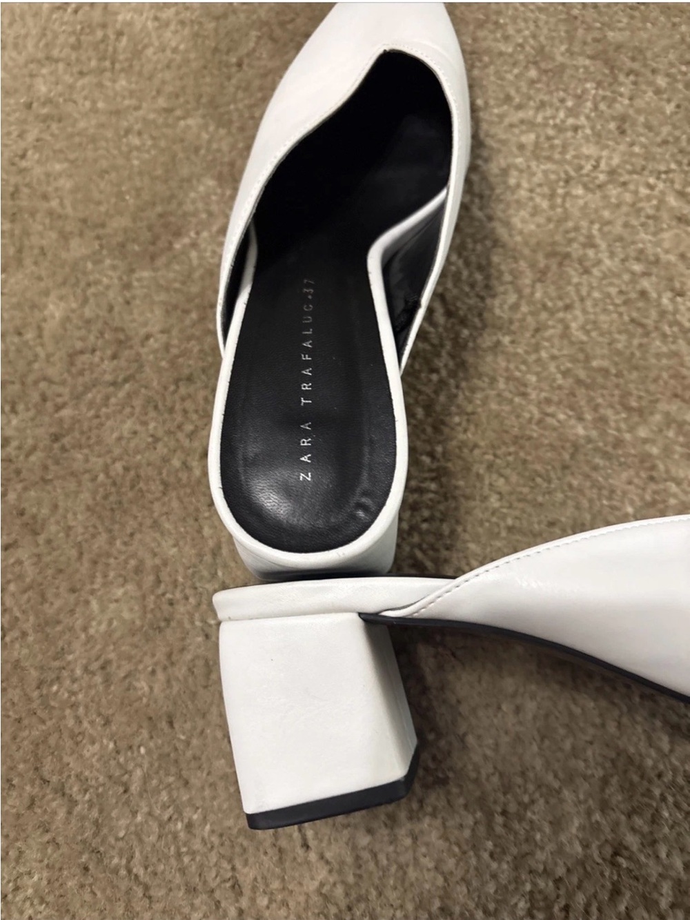 Zara White Pointed Slingback Flats - Picture 7 of 8